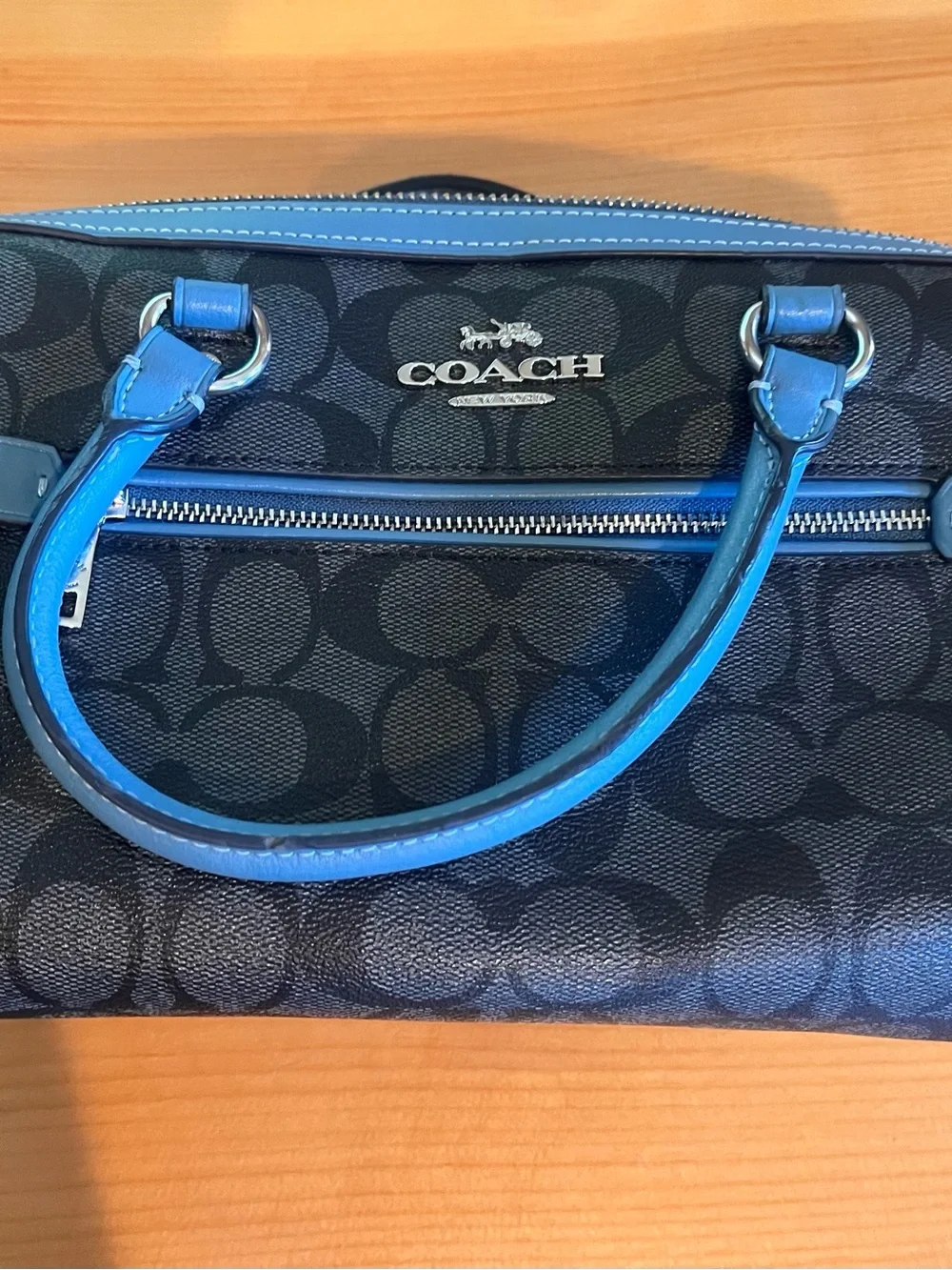 Coach Rowan bag gorgeous blue and grey - Picture 1 of 6